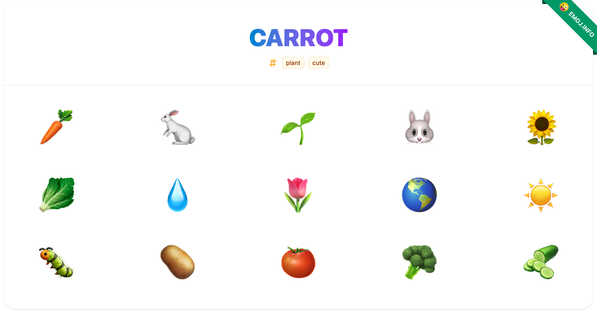 Carrot Emojis 🥕 🐇 🌱 | Meaning, Copy & Paste