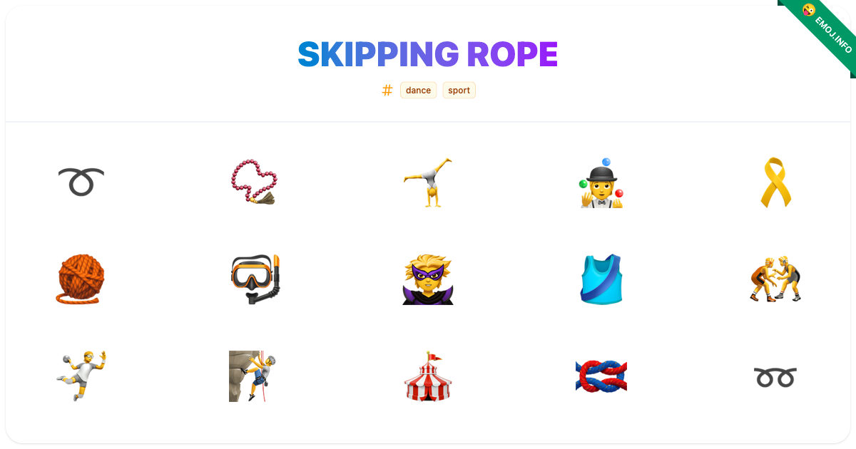 Skipping Rope Emojis 📿 🤸 | Meaning, Copy & Paste