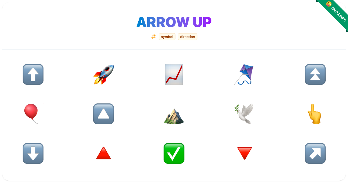 Arrow Up Emojis ⬆️ 🚀 📈 | Meaning, Copy & Paste