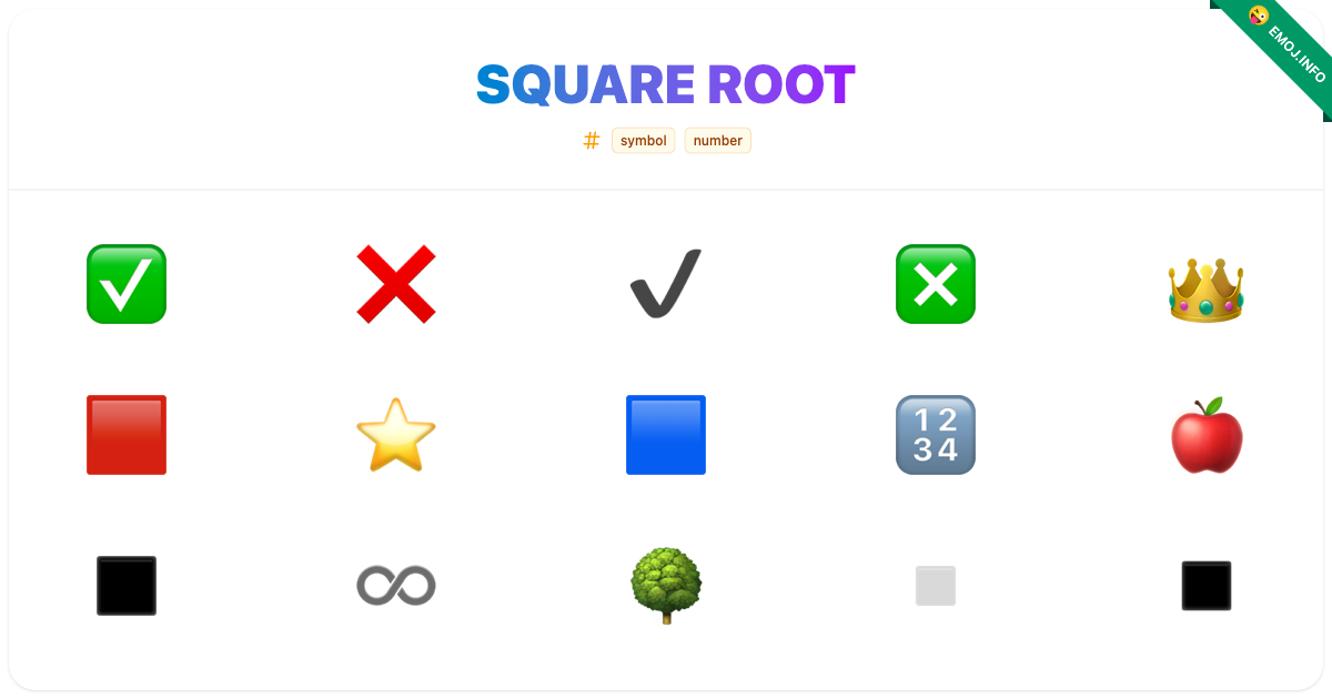 Square Root Emojis ️ | Meaning, Copy & Paste