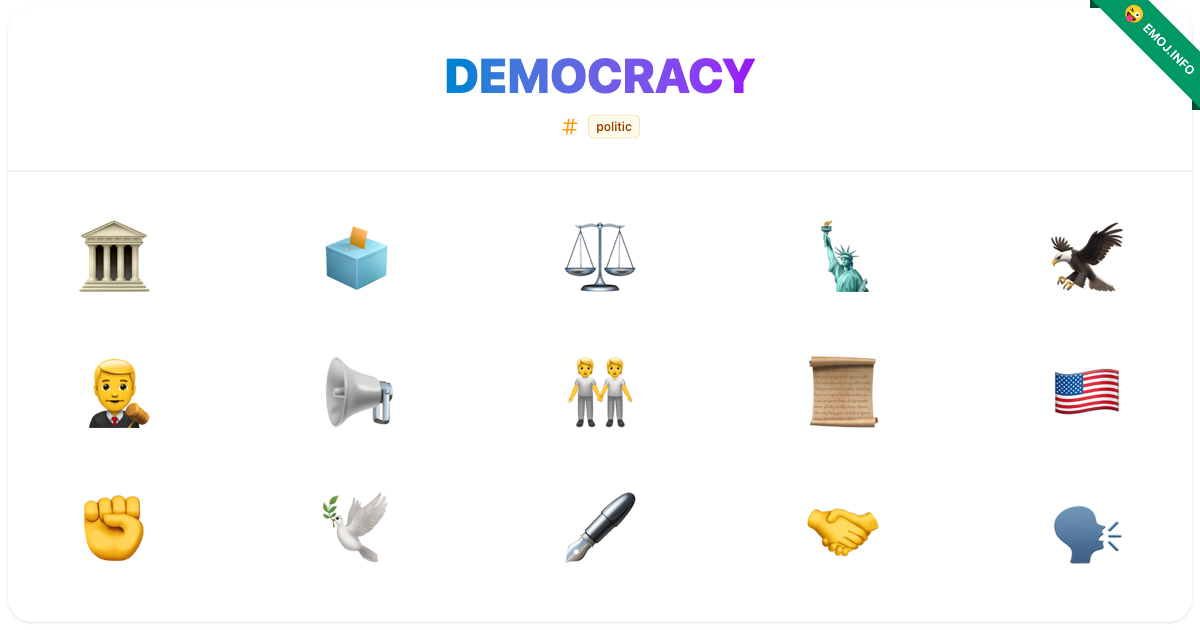 Democracy Emojis 🏛️ 🗳️ ⚖️ | Meaning, Copy & Paste