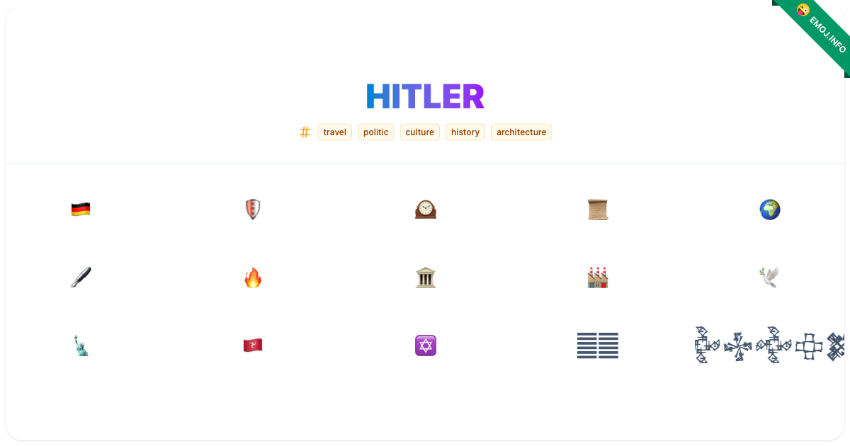 Hitler Emojis 🇩🇪 🛡️ 🕰️ | Meaning, Copy & Paste