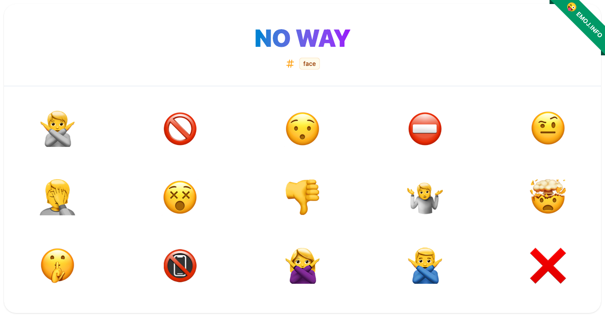 No Way Emojis 🙅 🚫 😯 | Meaning, Copy & Paste