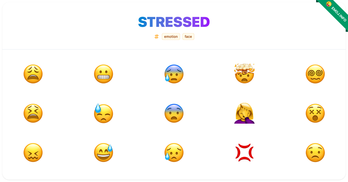 Stressed Emojis 😩 😬 😰 | Meaning, Copy & Paste