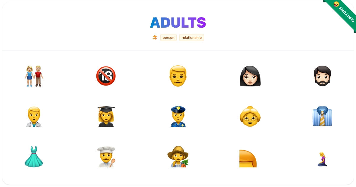 Adults Emojis π«πΌ π π¨ | Meaning, Copy & Paste