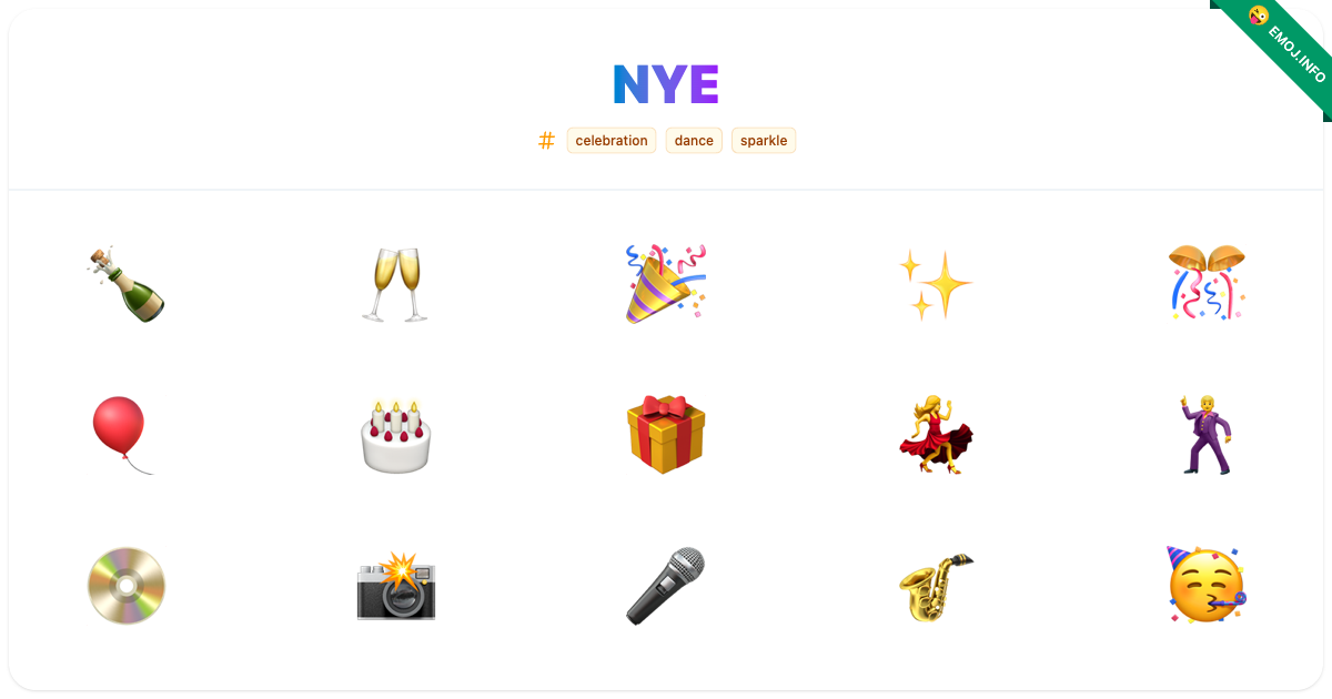 Nye Emojis 🍾 🥂 🎉 | Meaning, Copy & Paste