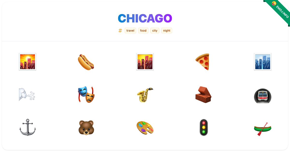 Chicago Emojis 🌇 🌭 🌆 | Meaning, Copy & Paste