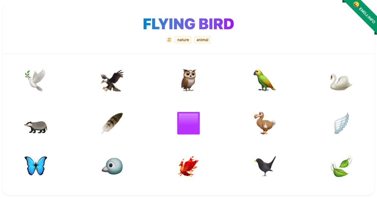 Flying Bird Emojis 🕊️ 🦅 🦉 | Meaning, Copy & Paste