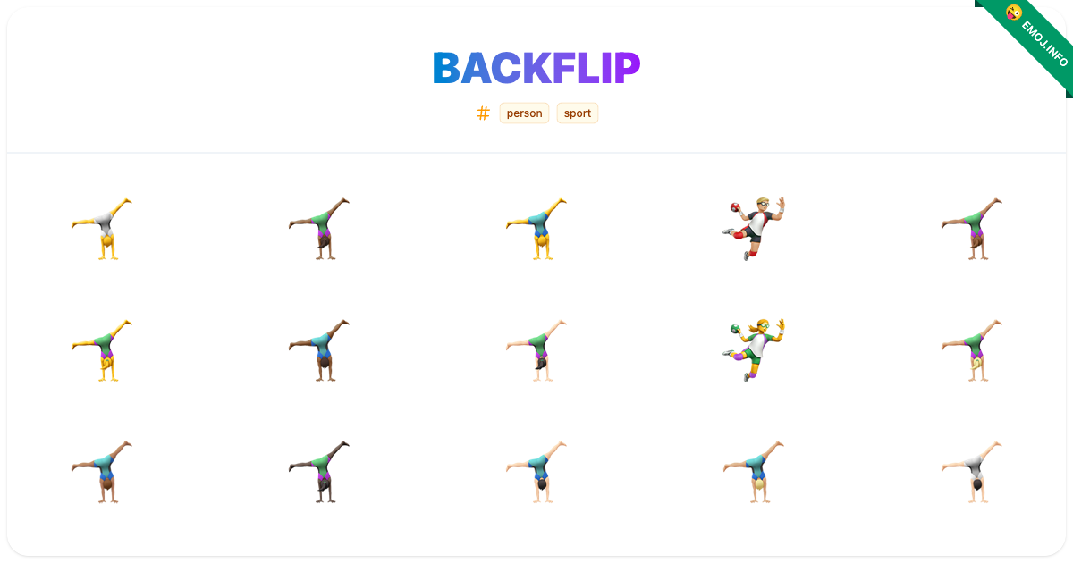 Backflip Emojis π€Έ π€ΈπΎββοΈ π€ΈββοΈ | Meaning, Copy & Paste