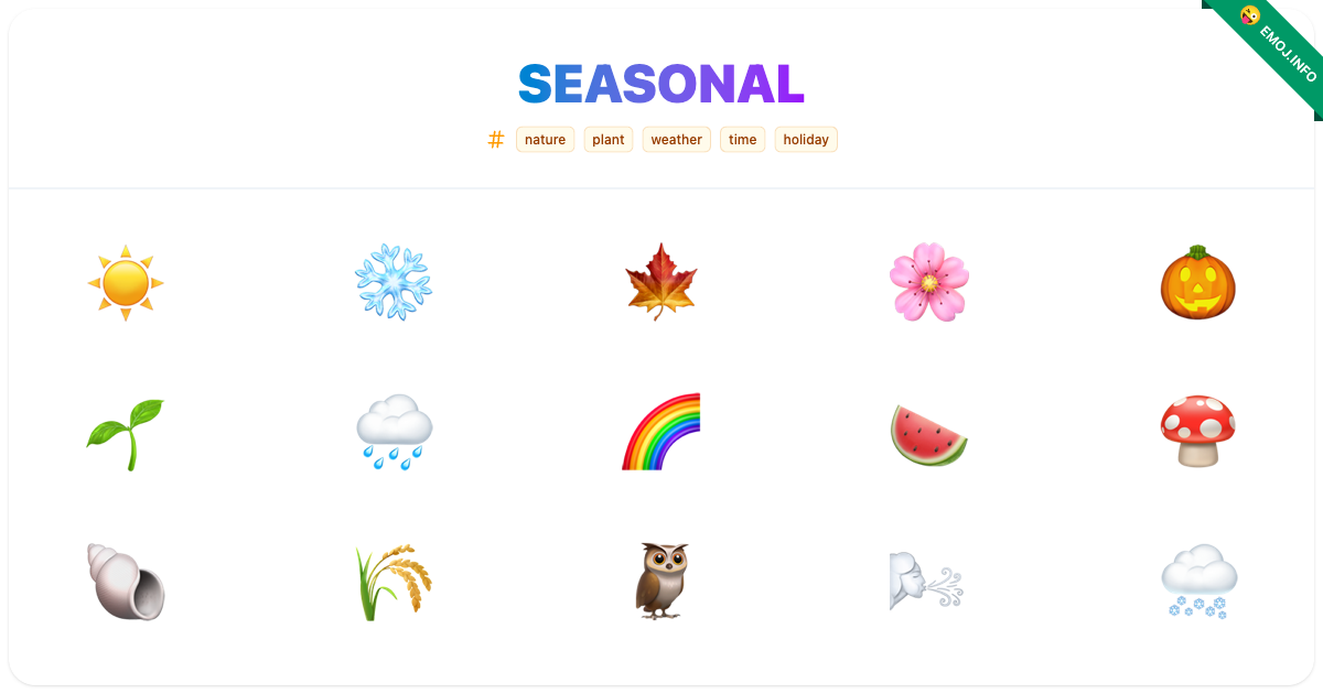 Seasonal Emojis ☀️ ️ 🍁 | Meaning, Copy & Paste