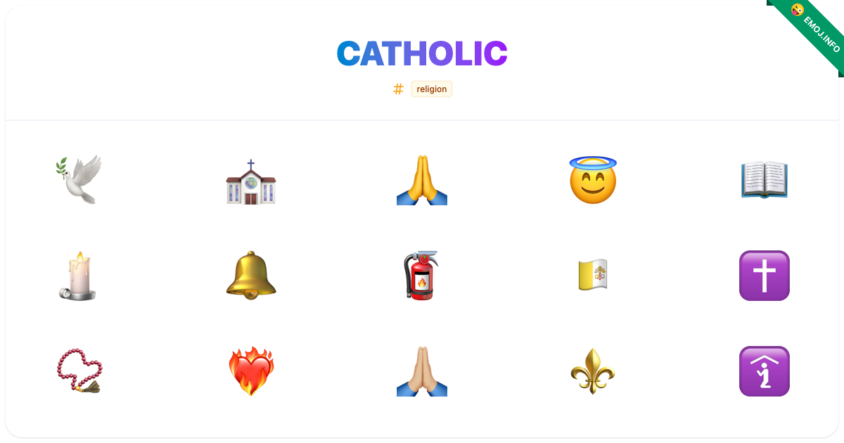 Catholic Emojis 🕊️ ⛪ 🙏 | Meaning, Copy & Paste