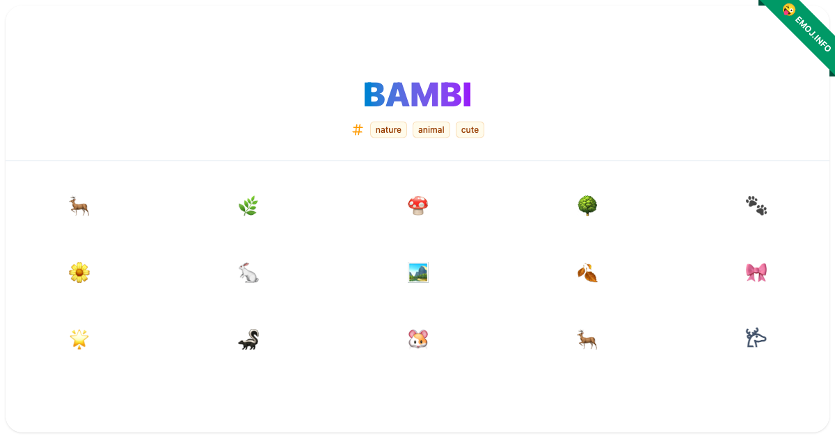 Bambi Emojis ๐ฆ ๐ฟ ๐ | Meaning, Copy & Paste