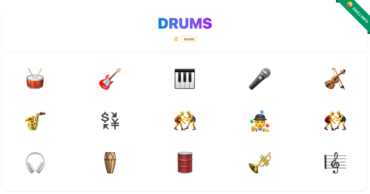 Drums Emojis ๐ฅ ๐ธ ๐น | Meaning, Copy & Paste