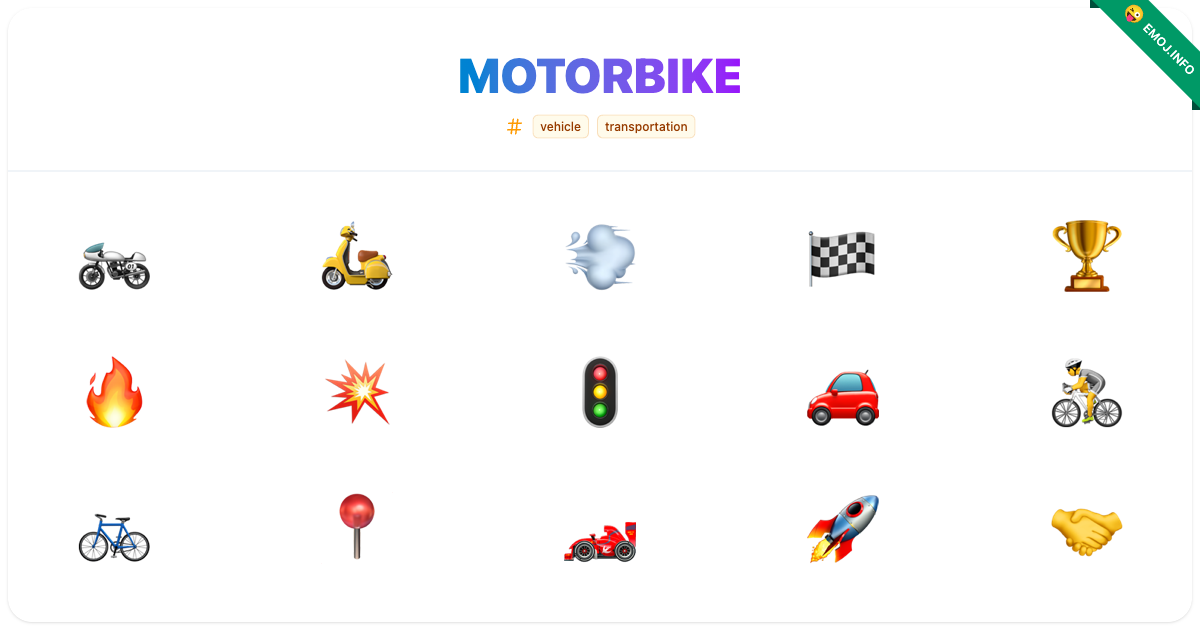Motorbike Emojis ๐๏ธ ๐ต ๐จ | Meaning, Copy & Paste