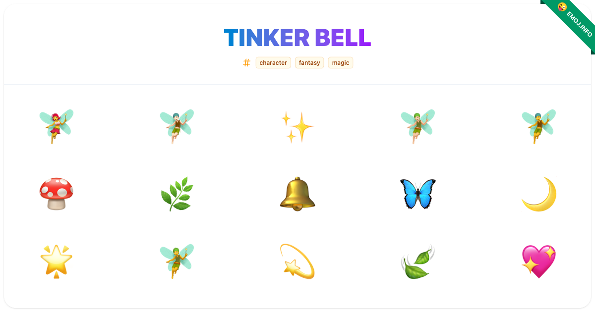 Tinker Bell Emojis π§ββοΈ π§π»ββοΈ | Meaning, Copy & Paste