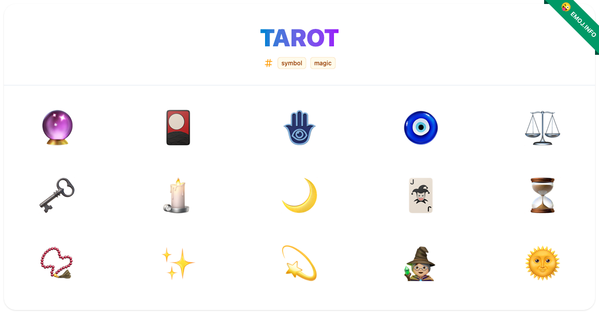 Tarot Emojis 🔮 🎴 🪬 | Meaning, Copy & Paste