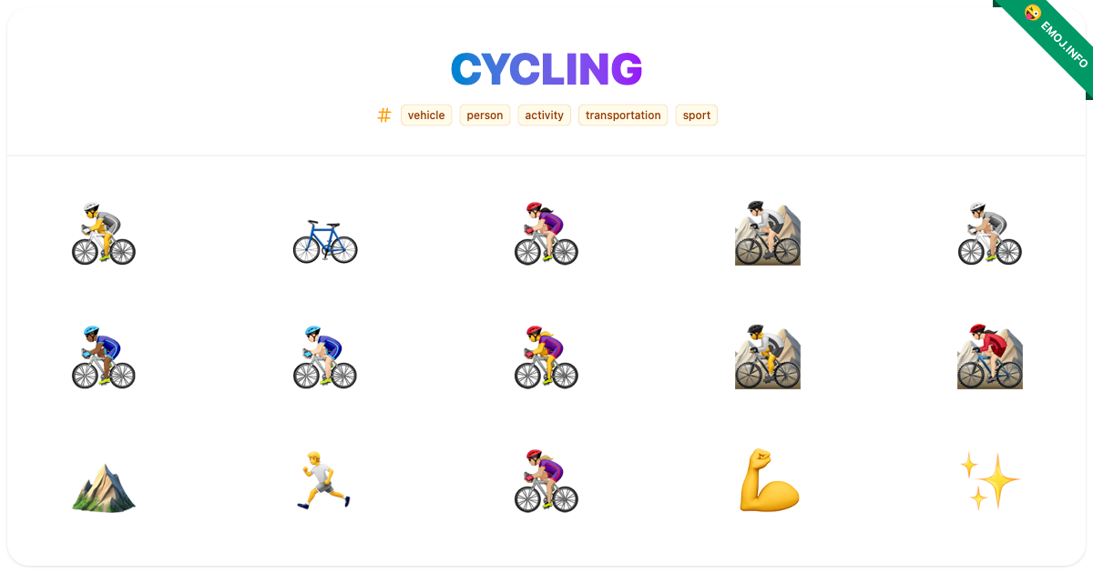 Cycling Emojis 🚴 🚲 🚴🏻♀️ | Meaning, Copy & Paste