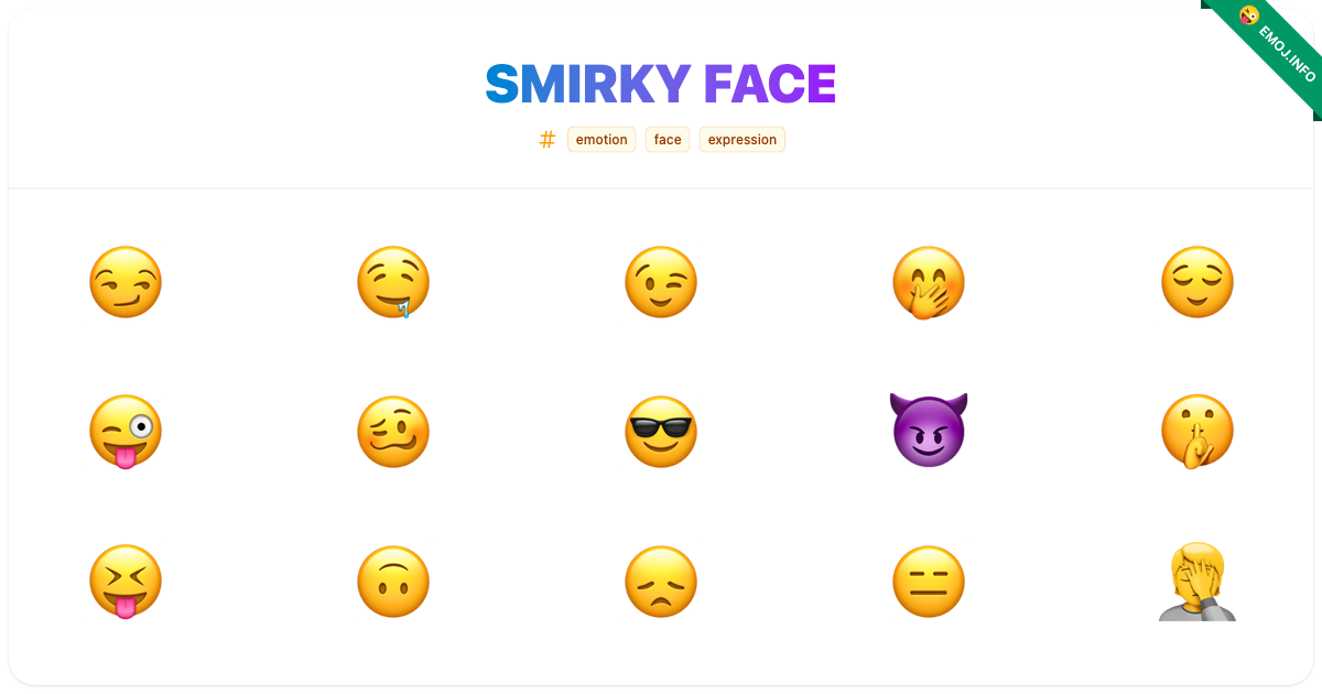 Smirky Face Emojis 😏 🤤 😉 | Meaning, Copy & Paste