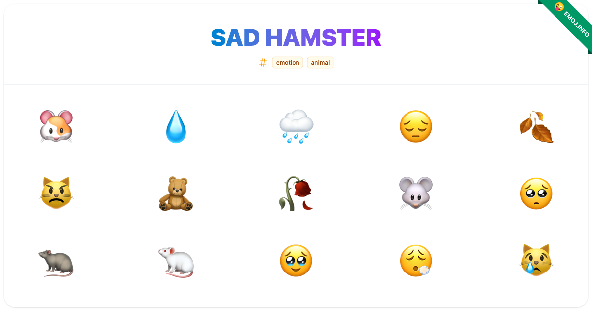 Sad Hamster Emojis ๐น ๐ง ๐ง๏ธ | Meaning, Copy & Paste