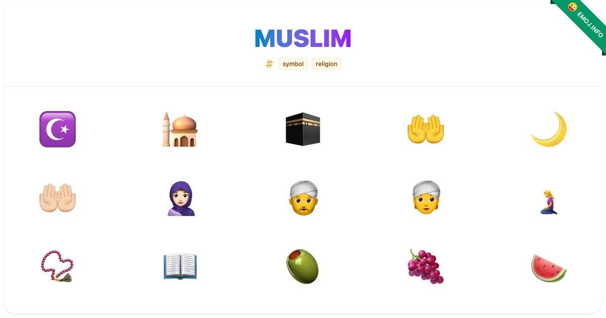 Muslim Emojis ☪️ 🕌 🕋 | Meaning, Copy & Paste