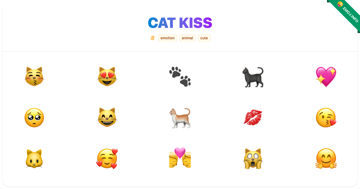 Cat Kiss Emojis ๐ฝ ๐ป ๐พ | Meaning, Copy & Paste