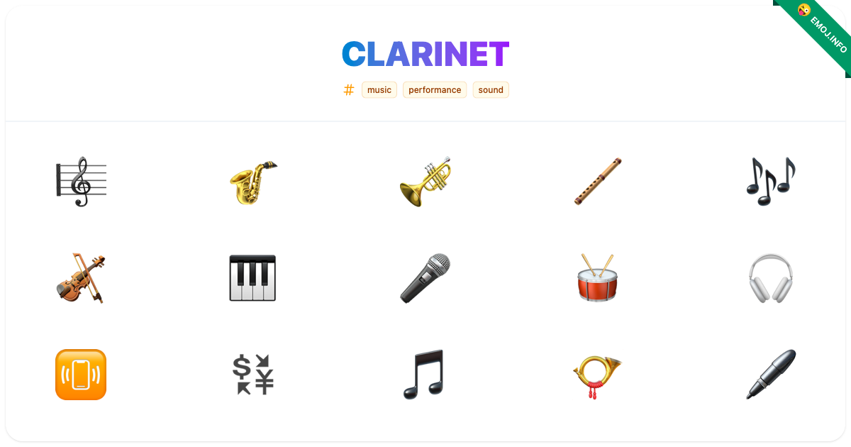 Clarinet Emojis ๐ผ ๐ท ๐บ | Meaning, Copy & Paste