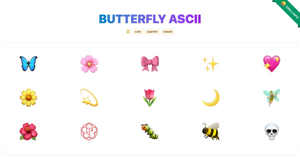 Butterfly Ascii Emojis 🦋 🌸 🎀 | Meaning, Copy & Paste