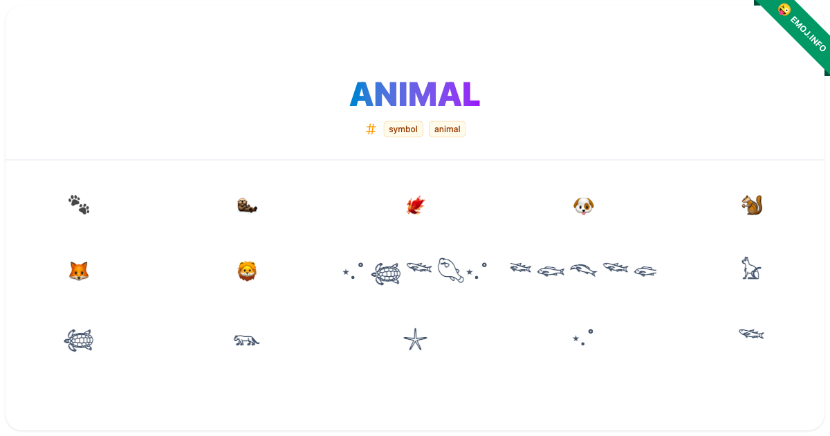 Animal Symbols Emojis 🐾 🦦 🐦‍🔥 | Meaning, Copy & Paste