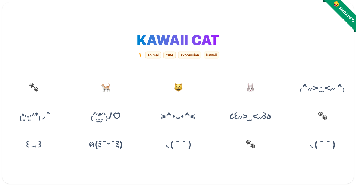 Kawaii Cat Emojis ๐พ ๐ ๐ธ | Meaning, Copy & Paste