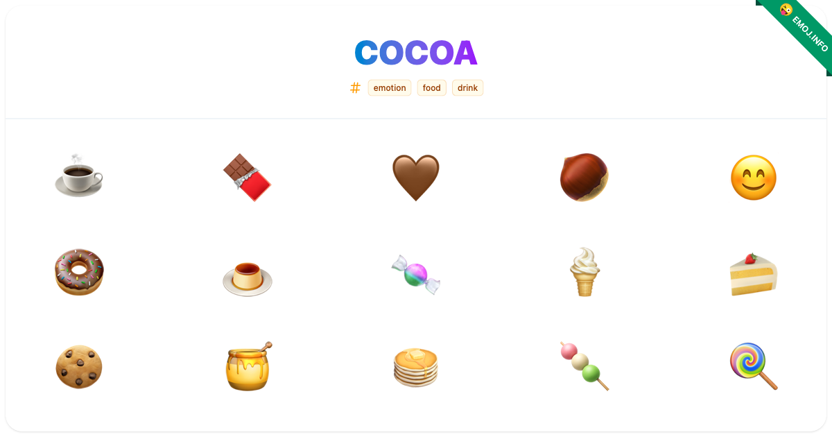 Cocoa Emojis ☕ 🍫 🤎 | Meaning, Copy & Paste
