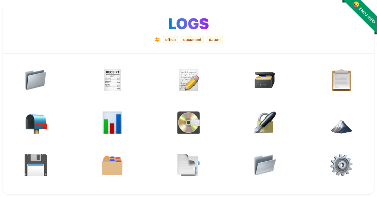 Logs Emojis 📁 🧾 📝 | Meaning, Copy & Paste