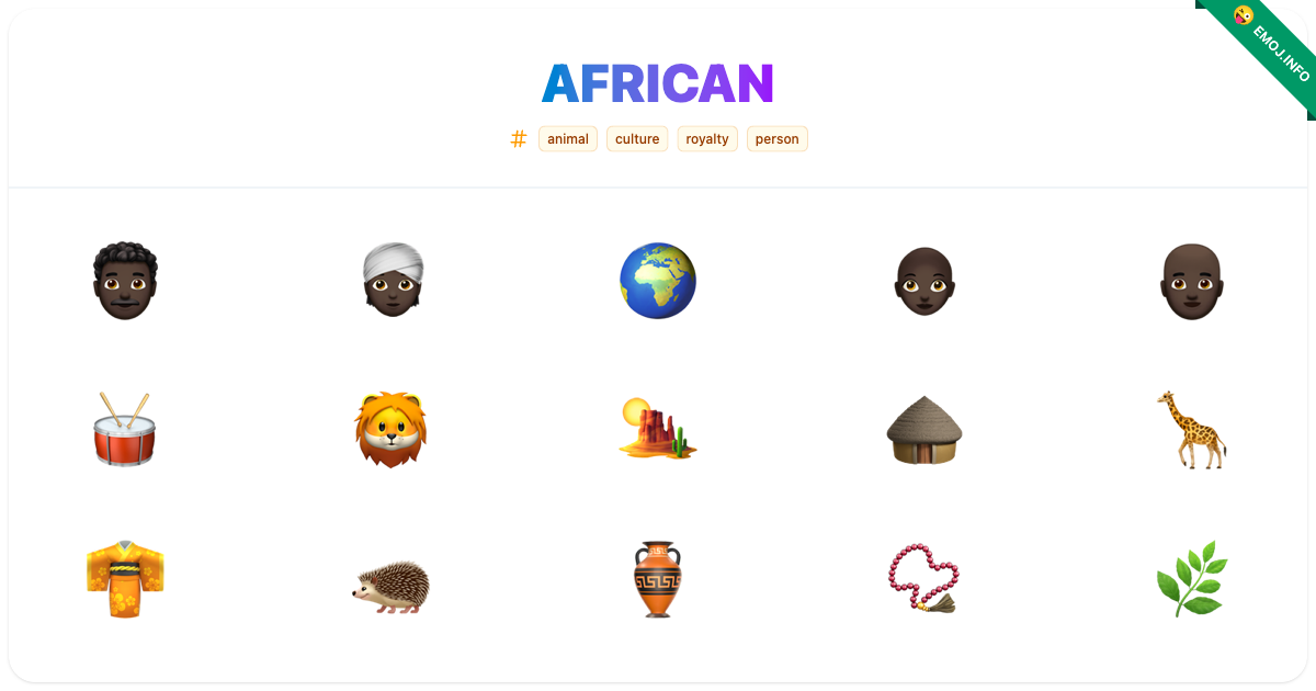 African Emojis π¨πΏβ𦱠π³πΏ π | Meaning, Copy & Paste