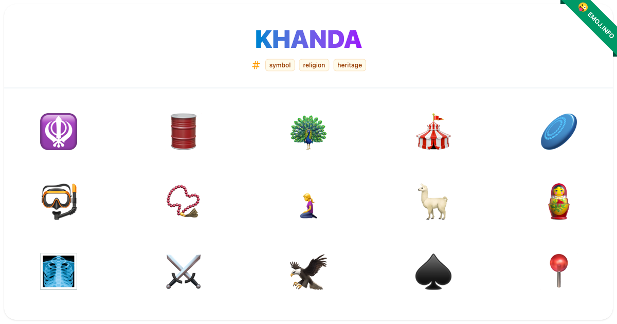 Khanda Emojis 🪯 🛢️ 🦚 | Meaning, Copy & Paste