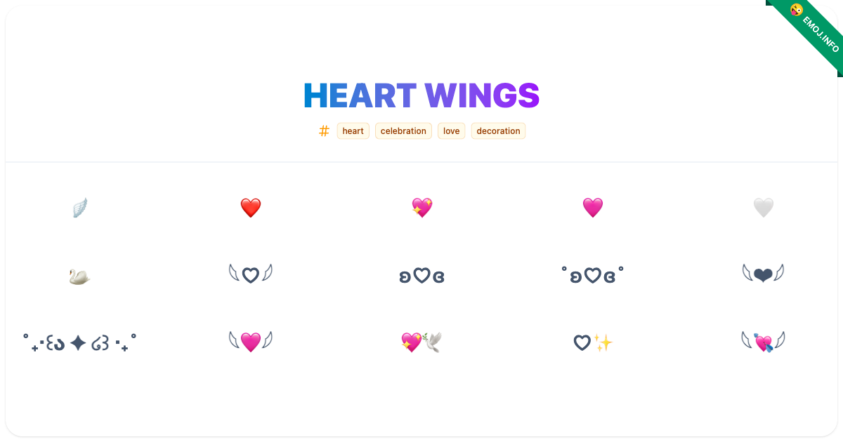 Heart Wings Emojis πͺ½ οΈ π | Meaning, Copy & Paste
