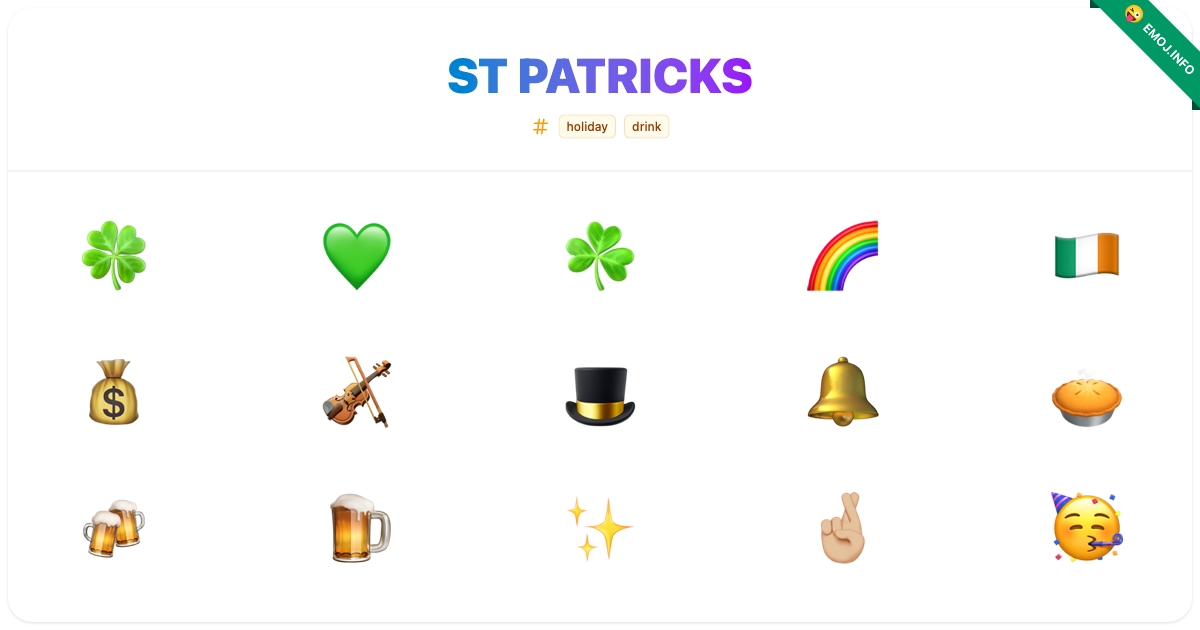 St Patricks Emojis 🍀 💚 ☘️ | Meaning, Copy & Paste