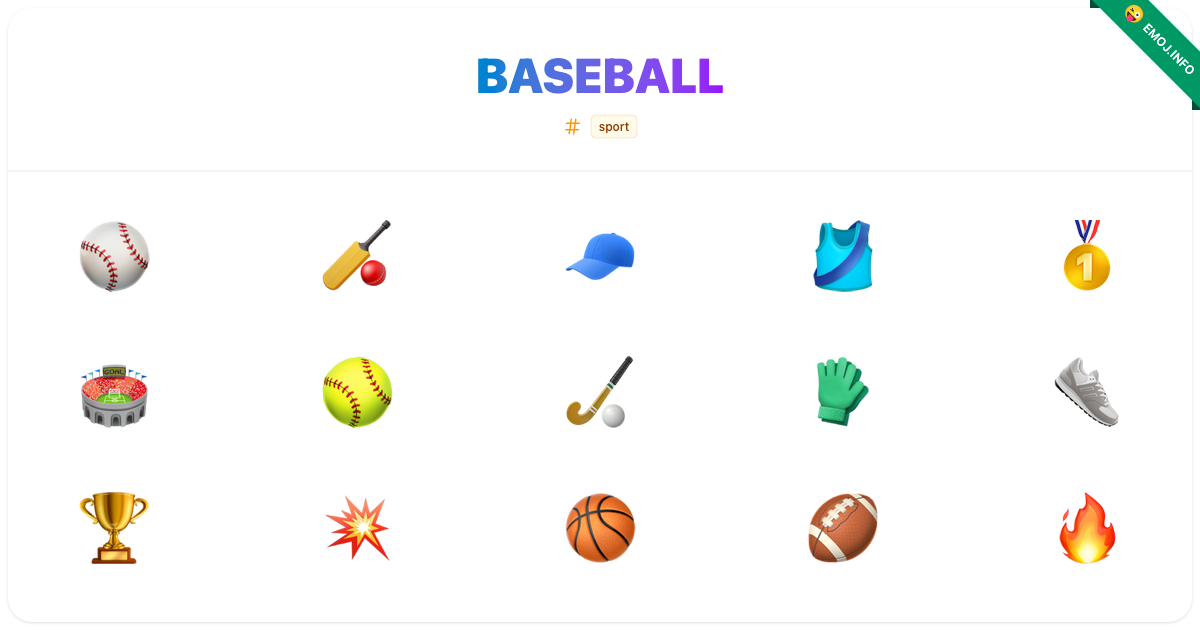 Baseball Emojis ⚾ 🏏 🧢 | Meaning, Copy & Paste