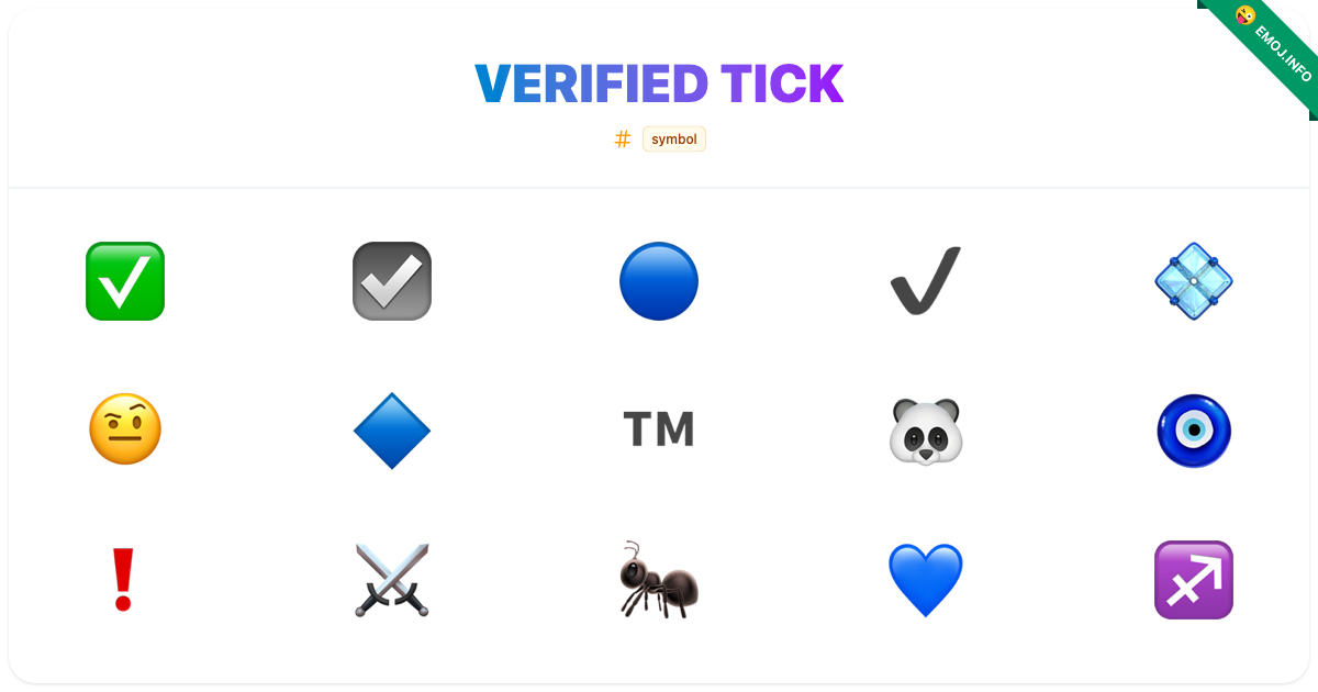 Verified Tick Emojis ☑️ 🔵 | Meaning, Copy & Paste
