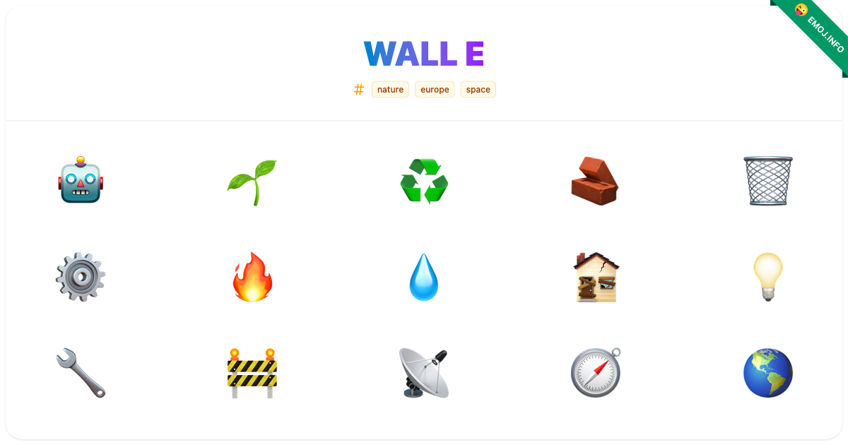 Wall E Emojis 🤖 🌱 ♻️ | Meaning, Copy & Paste