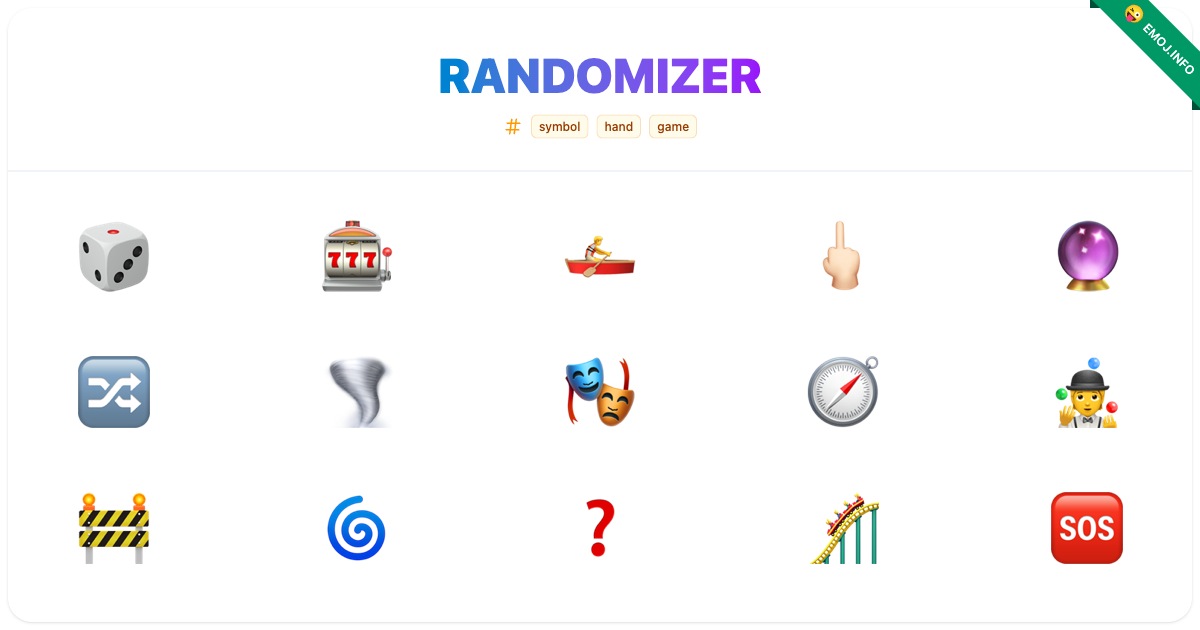 Randomisation Symbol Randomizer Emojis 🎲 🎰 🚣 | Meaning, Copy & Paste