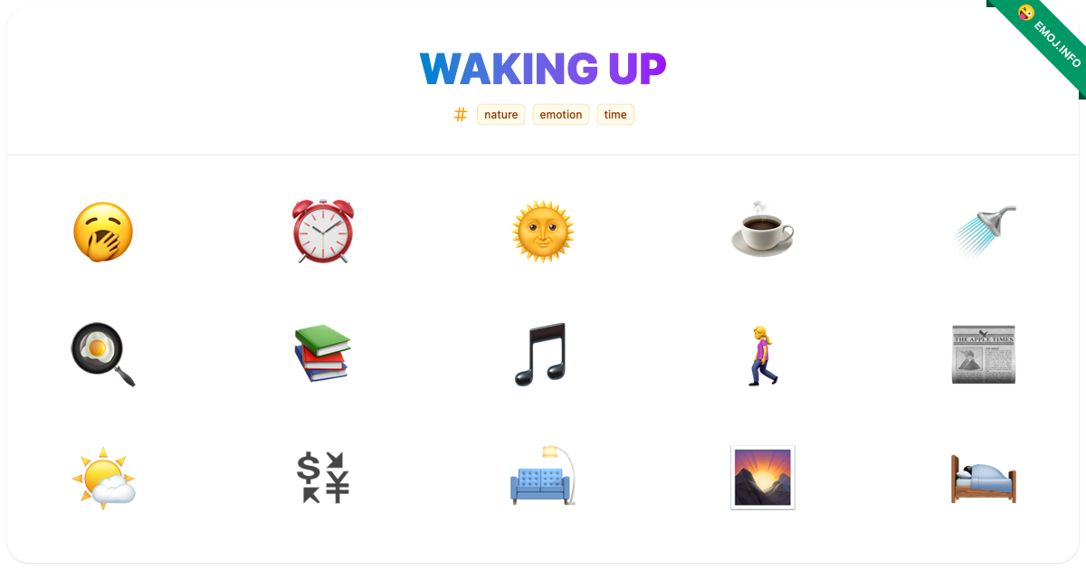 Waking Up Emojis ๐ฅฑ โฐ ๐ | Meaning, Copy & Paste