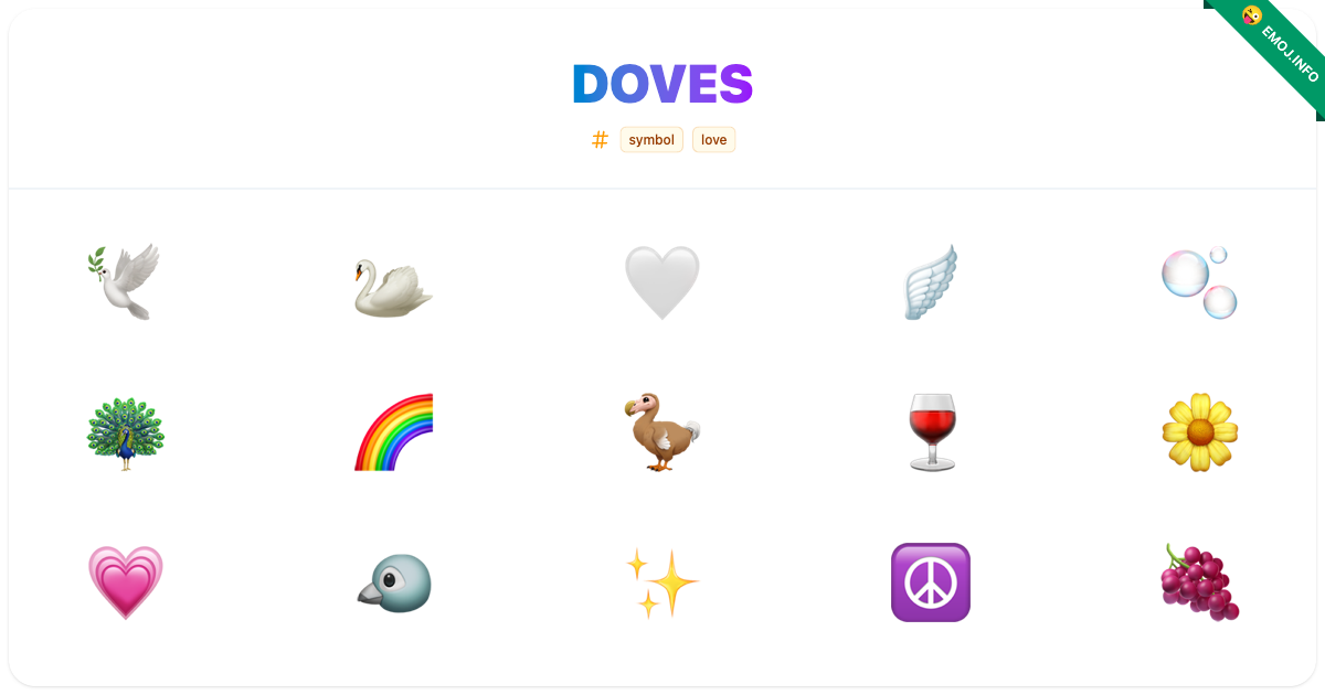 Doves Emojis 🕊️ 🦢 🤍 | Meaning, Copy & Paste