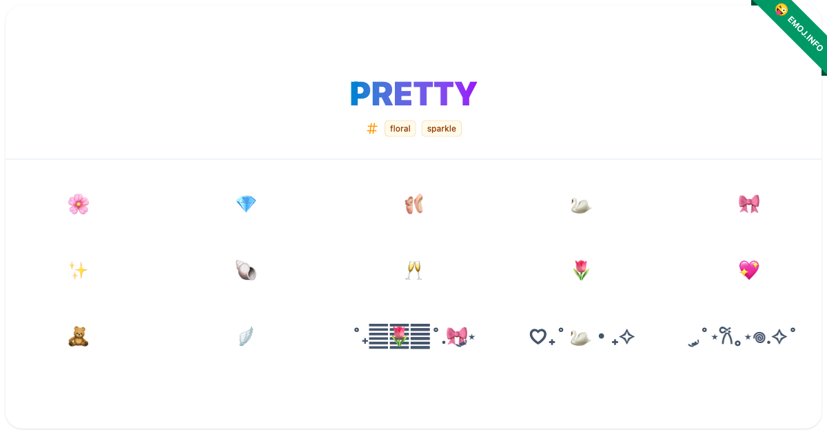 Pretty Emojis 🌸 💎 🩰 | Meaning, Copy & Paste