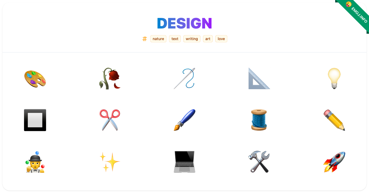 Design Emojis 🎨 🥀 🪡 | Meaning, Copy & Paste