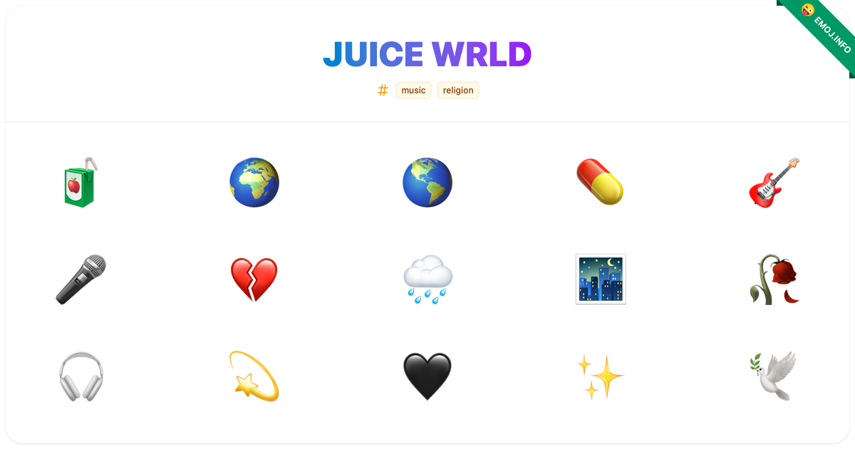 Juice Wrld Emojis 🧃 🌍 🌎 | Meaning, Copy & Paste