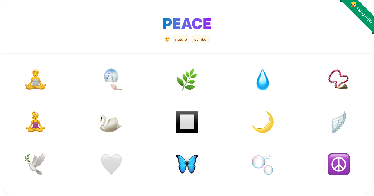 Peace Emojis 🧘 🎐 🌿 | Meaning, Copy & Paste