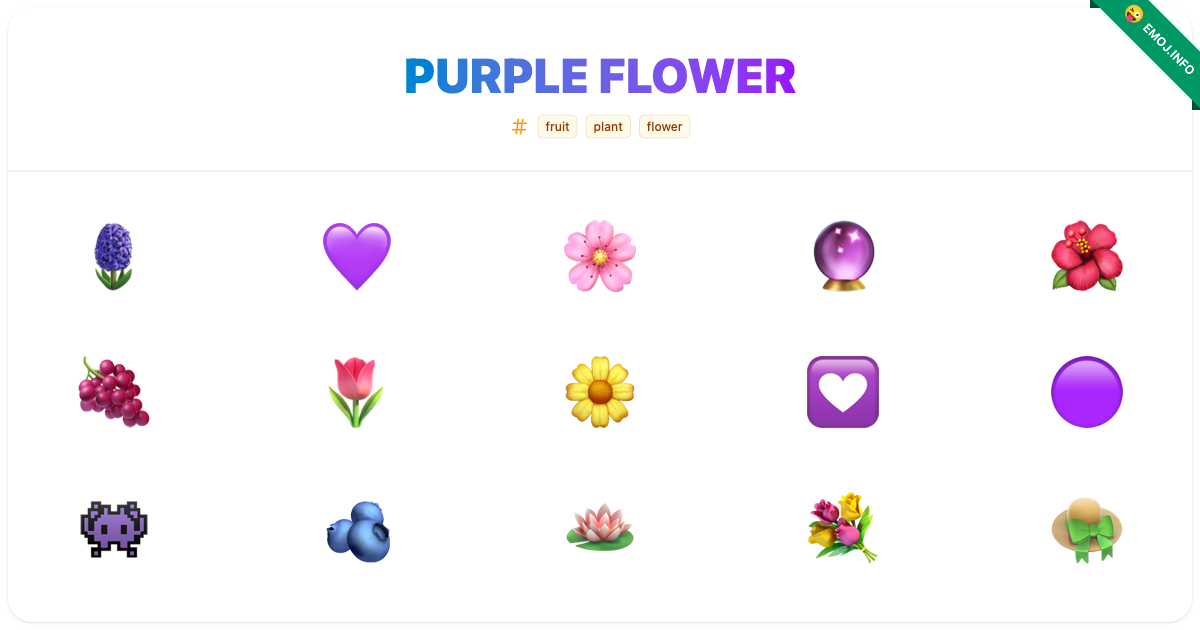Purple Flower Emojis ๐ชป ๐ ๐ธ | Meaning, Copy & Paste