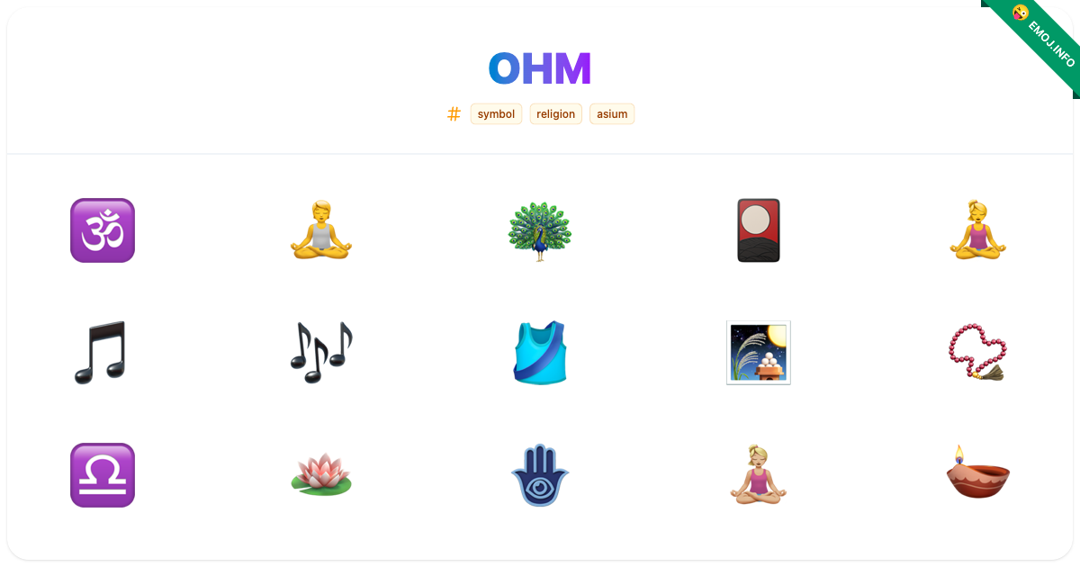 Ohm Emojis 🕉️ 🧘 🦚 | Meaning, Copy & Paste