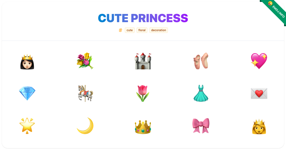 Cute Princess Emojis ๐ธ๐ป ๐ ๐ฐ | Meaning, Copy & Paste