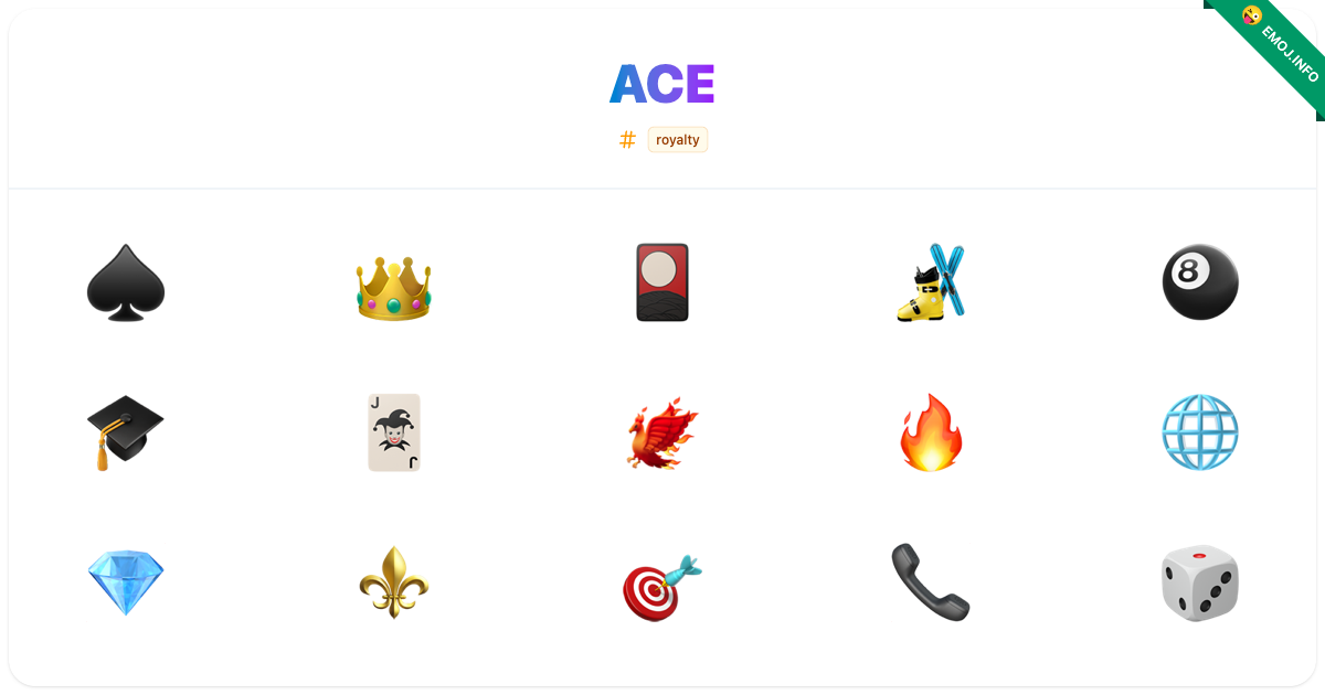 Ace Emojis ♠️ 👑 🎴 | Meaning, Copy & Paste