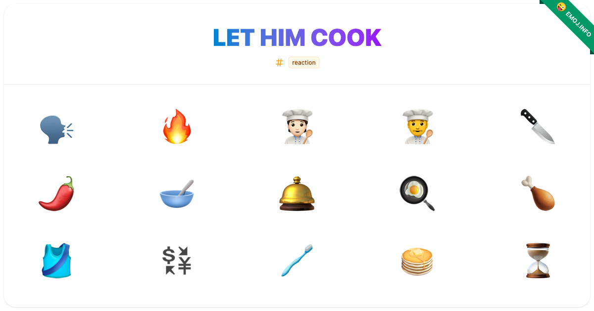 Let Him Cook Emojis 🗣️ 🔥 🧑🏻‍🍳 | Meaning, Copy & Paste